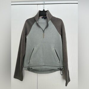 American Eagle Outfitters Gray Zip-UpFleece Sweater Raglan Shoulder Size Small